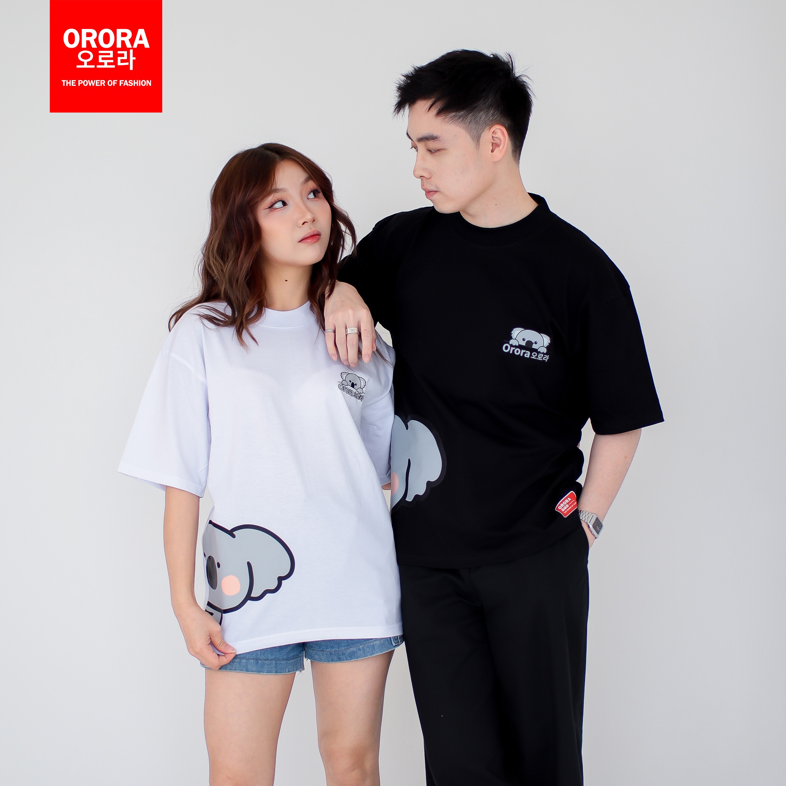 ORORA Kaos Lengan Pendek Distro Korean CUTE KOALA 3 Dimensi - Baju Distro Pria Atasan Wanita NORK 1