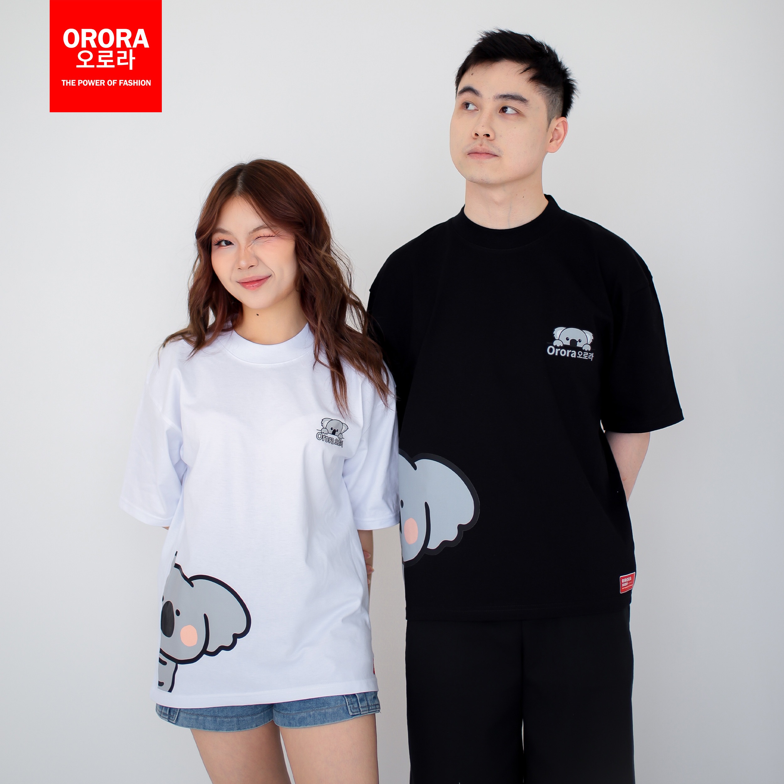 ORORA Kaos Lengan Pendek Distro Korean CUTE KOALA 3 Dimensi - Baju Distro Pria Atasan Wanita NORK 1
