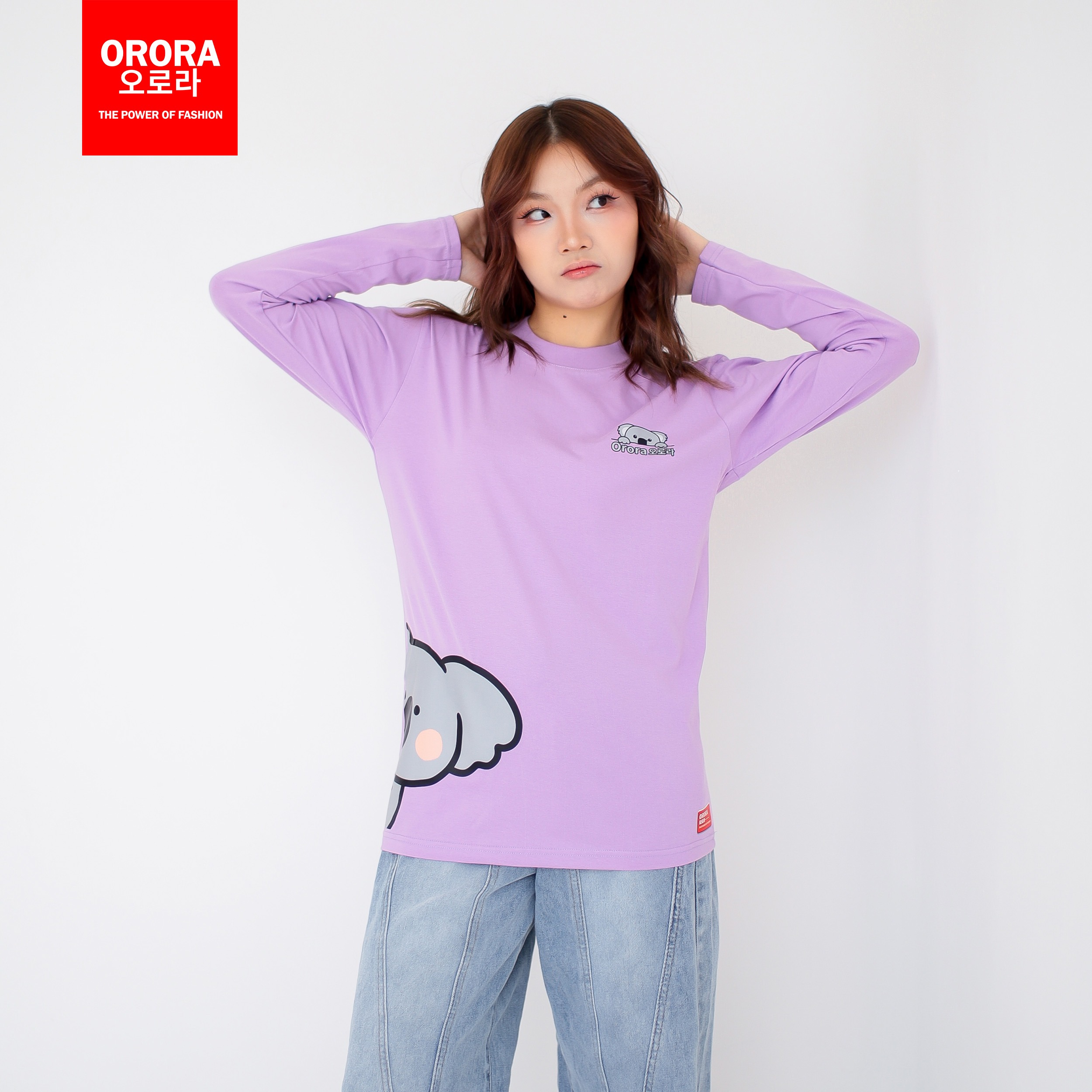 ORORA Kaos Pria Lengan Panjang Distro Korea Cute Koala - Kaos Baju Unisex Lengan Panjang KP NORK 1