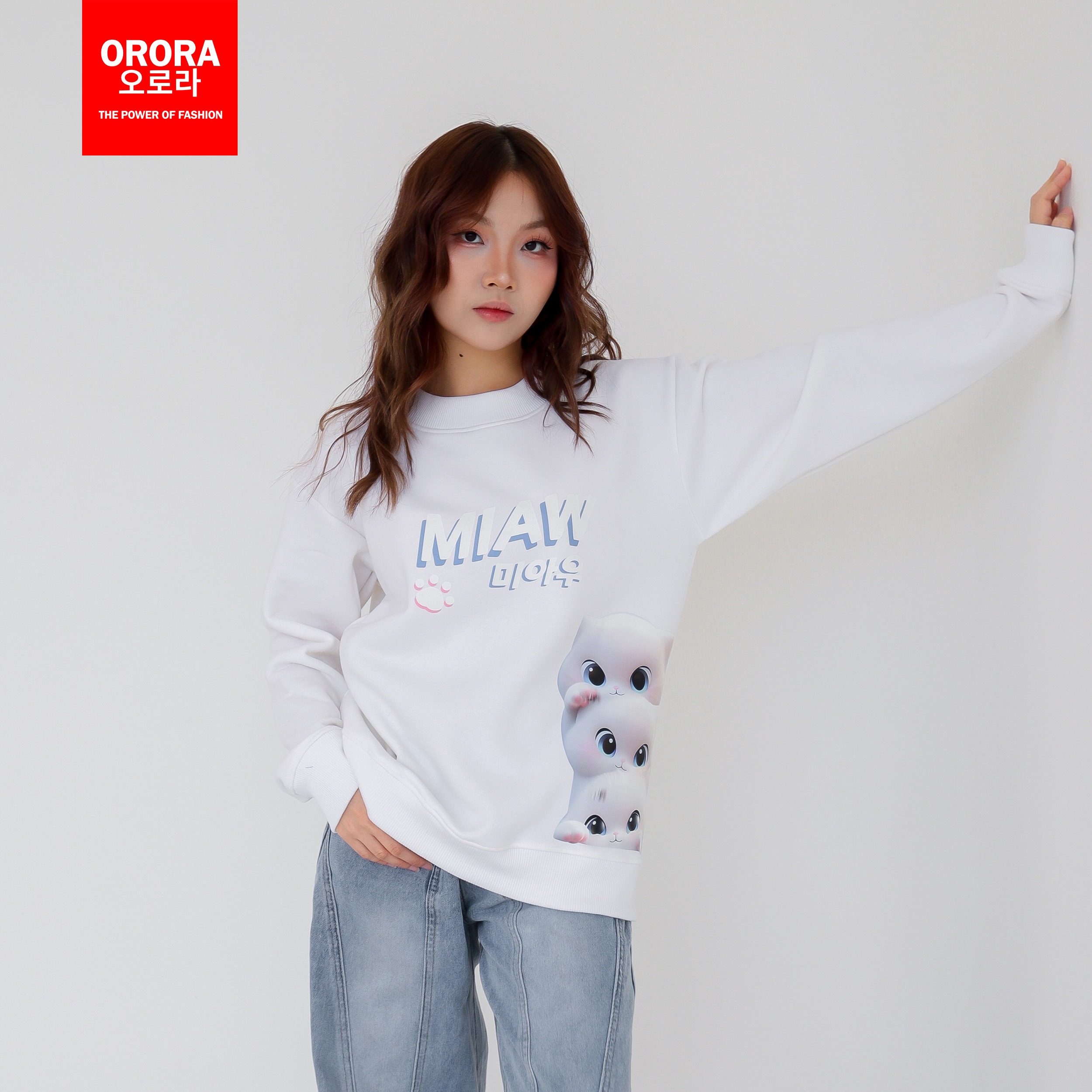 Orora Sweater Distro Premium Korea 3D Miaw Cat - SW NOR3D 1