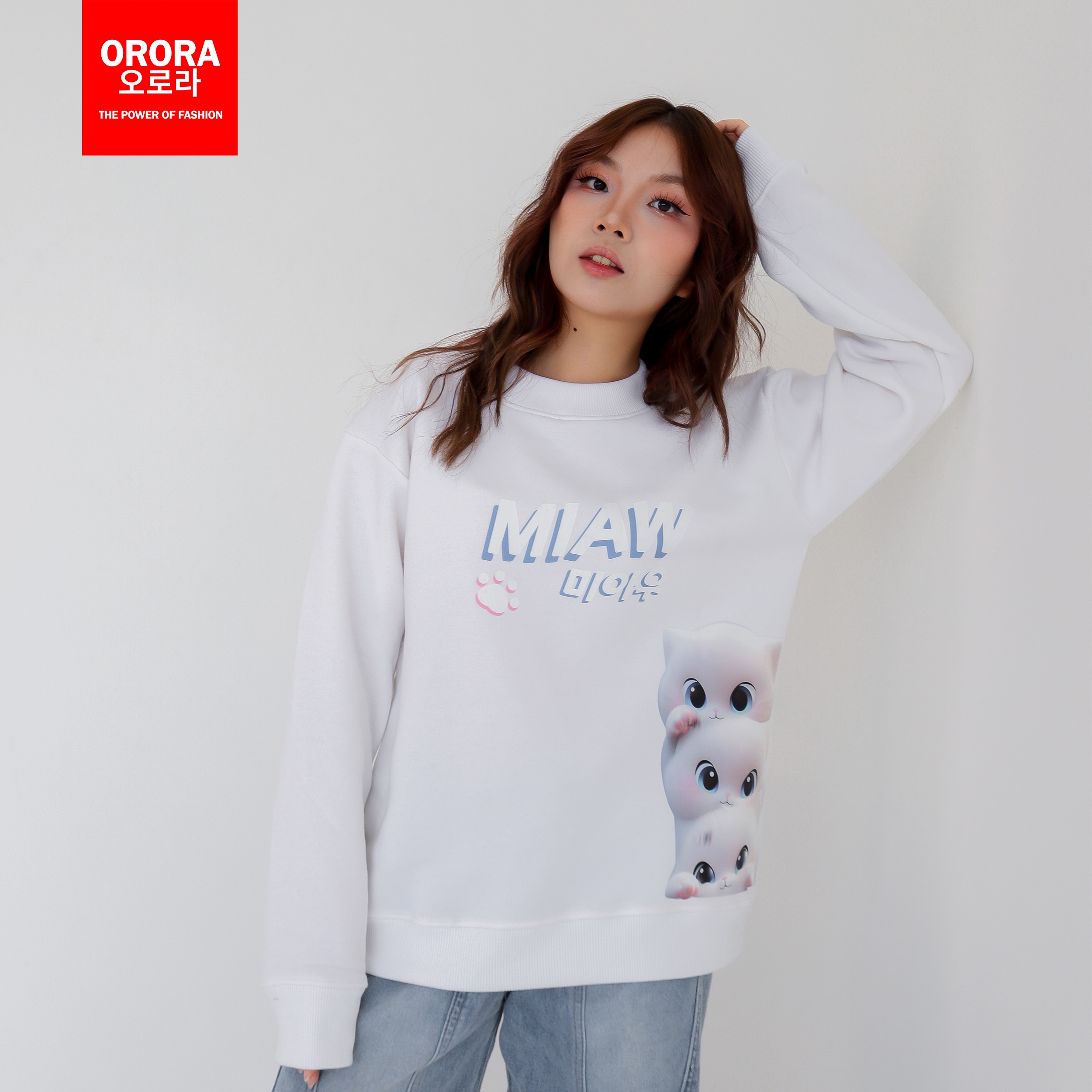 Orora Sweater Distro Premium Korea 3D Miaw Cat - SW NOR3D 1