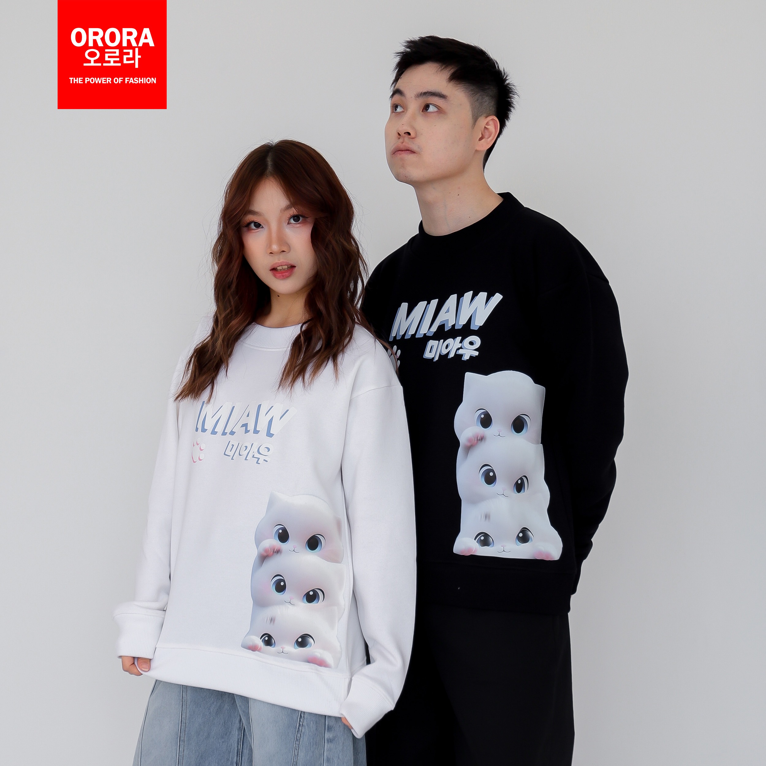 Orora Sweater Distro Premium Korea 3D Miaw Cat - SW NOR3D 1