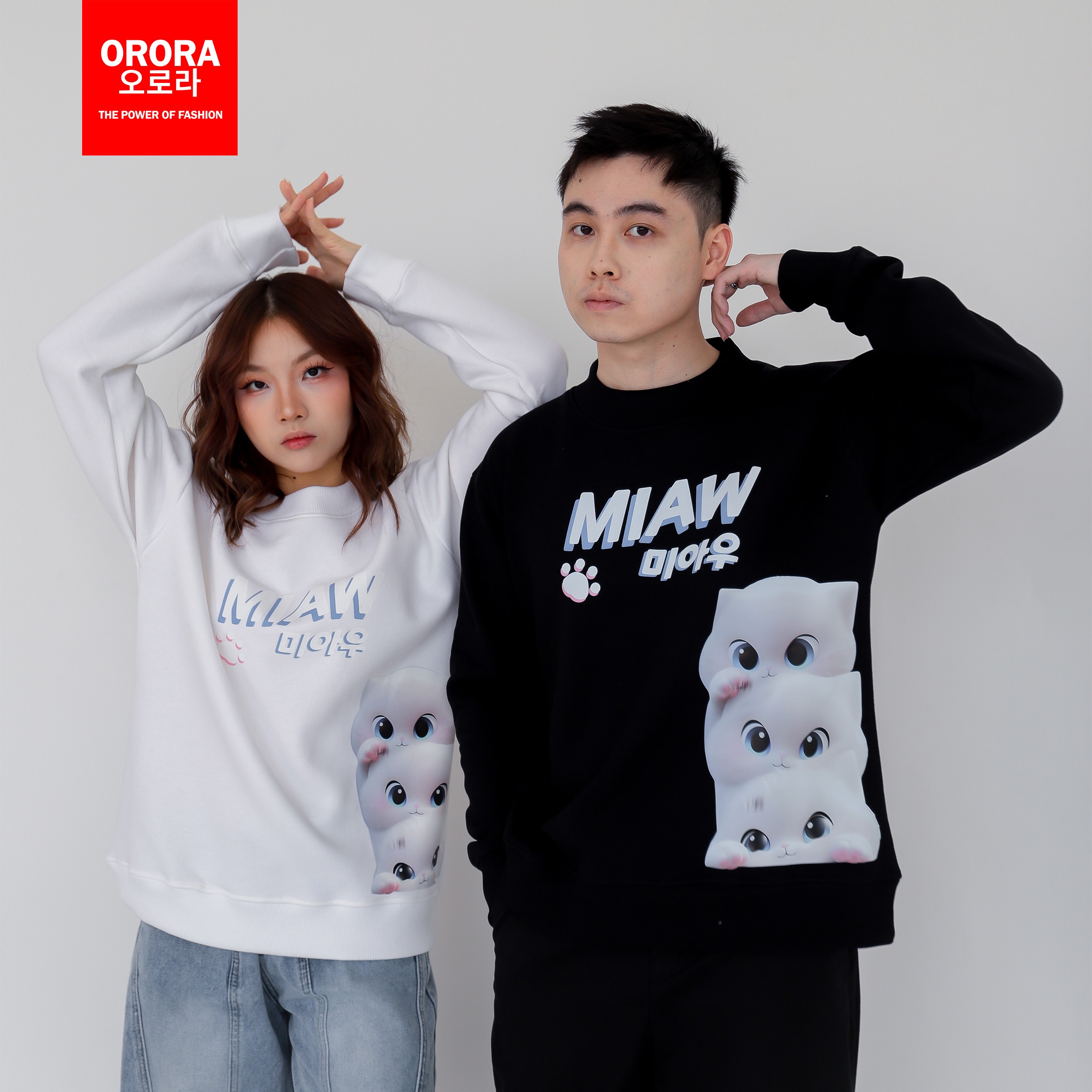 Orora Sweater Distro Premium Korea 3D Miaw Cat - SW NOR3D 1