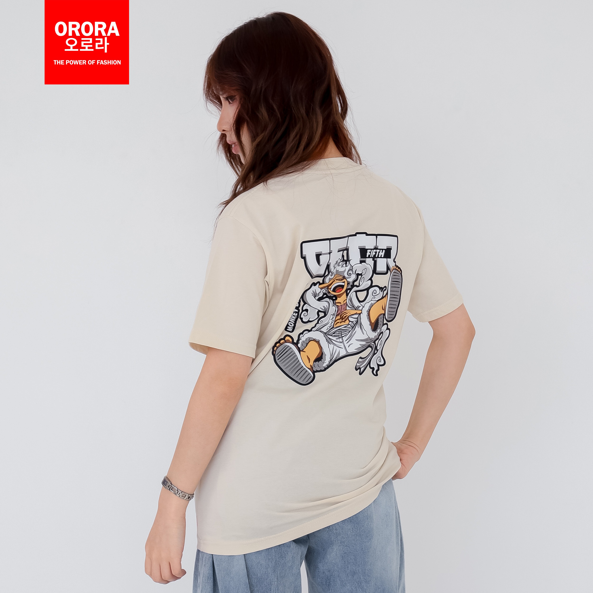 Orora Kaos Distro Luffy Gear Five - T-shirt Unisex Baju Lengan Pendek Atasan Sablon ORLG 01