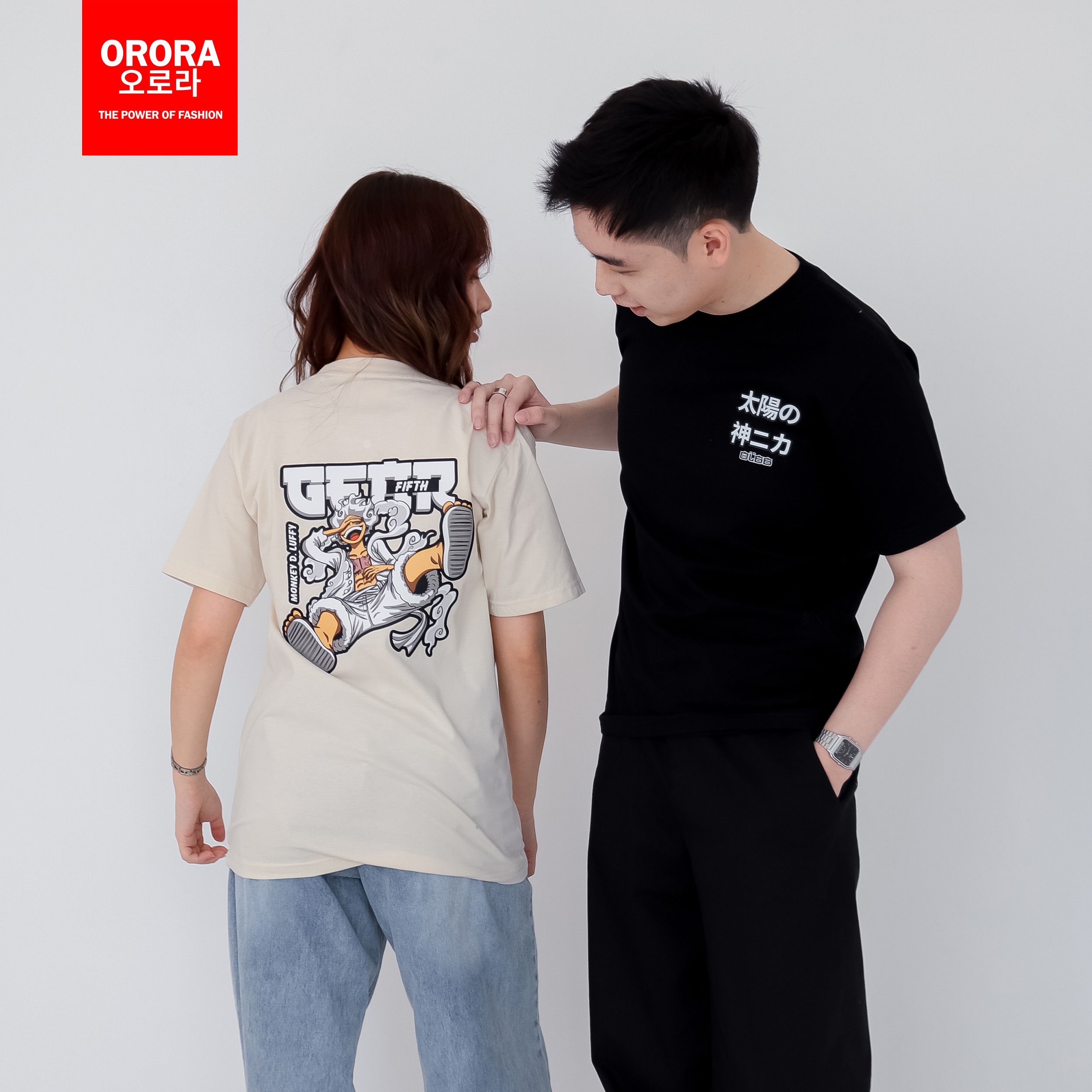 Orora Kaos Distro Luffy Gear Five - T-shirt Unisex Baju Lengan Pendek Atasan Sablon ORLG 01