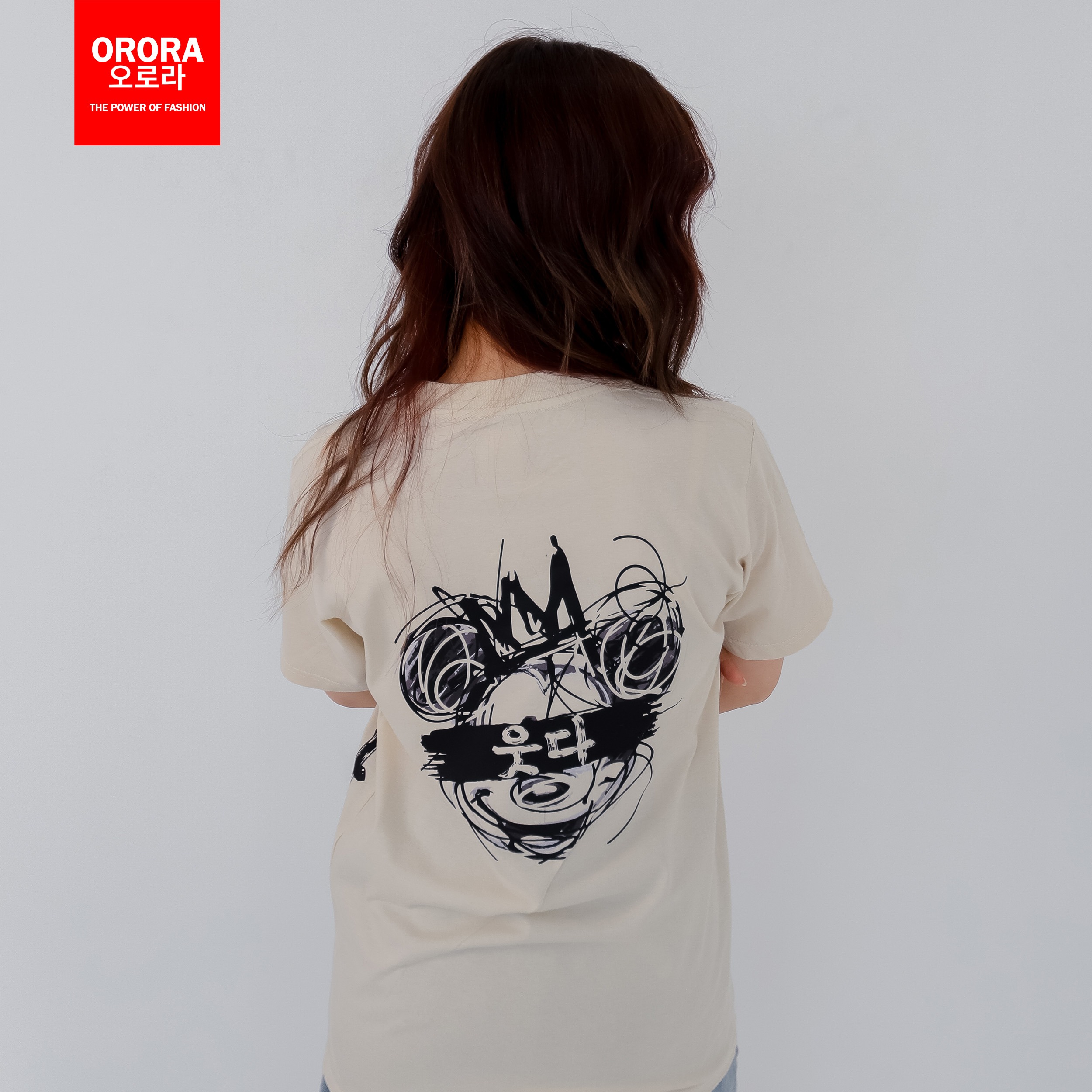 Orora Kaos Pria Lengan Pendek Korea Art Fake Happines - Baju Distro T-shirt Pria Atasan ORKL 75