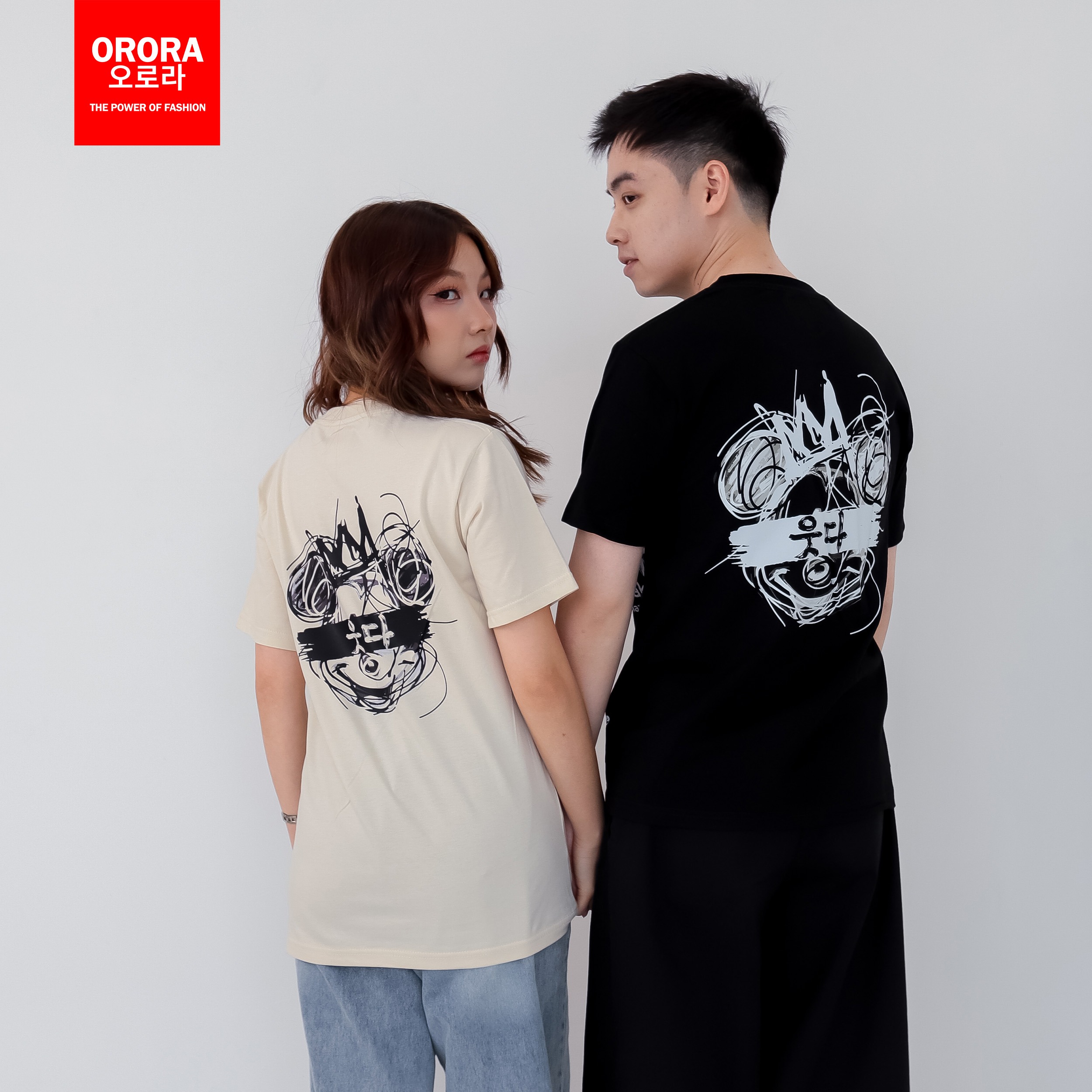Orora Kaos Pria Lengan Pendek Korea Art Fake Happines - Baju Distro T-shirt Pria Atasan ORKL 75