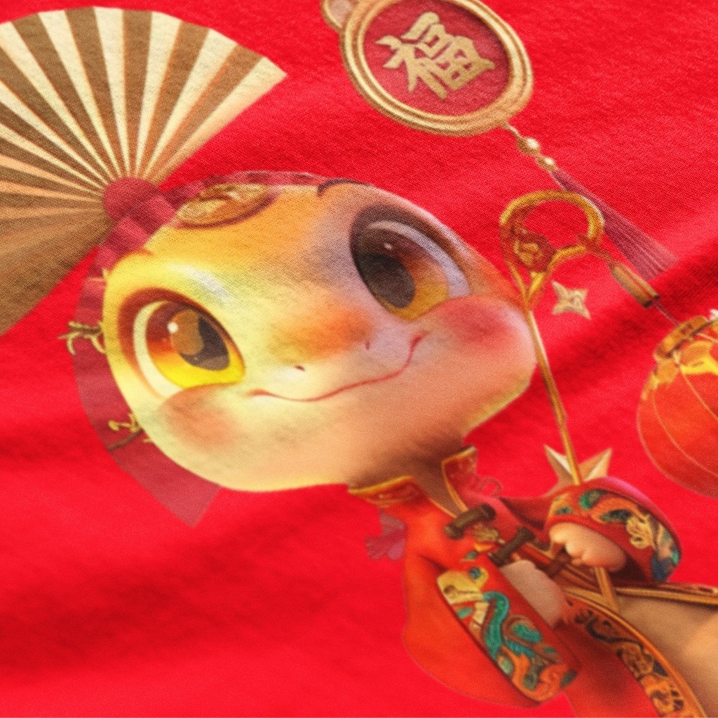 Orora Kaos Imlek Chinese New Year Merah 3D Gold Snake unisex - Lengan pendek lengan panjang NORC 2