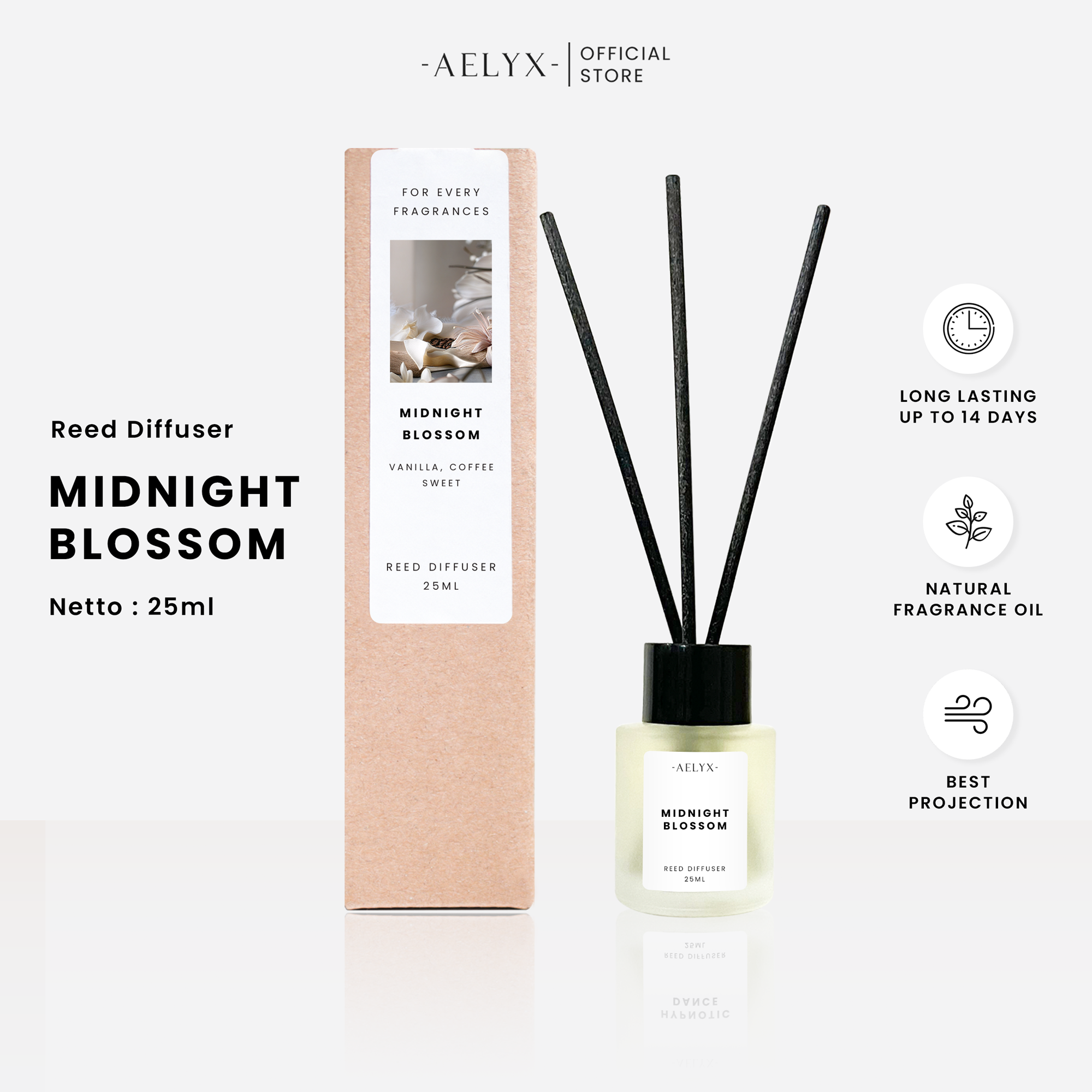 Aelyx Reed Diffuser Midnight Blossom 25ml