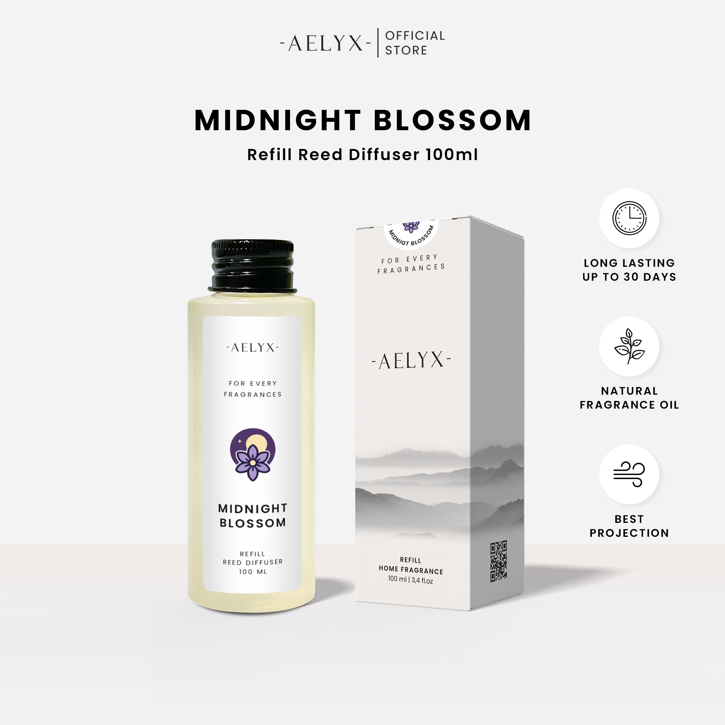 Aelyx Refill Reed Diffuser Midnight Blossom 100ml
