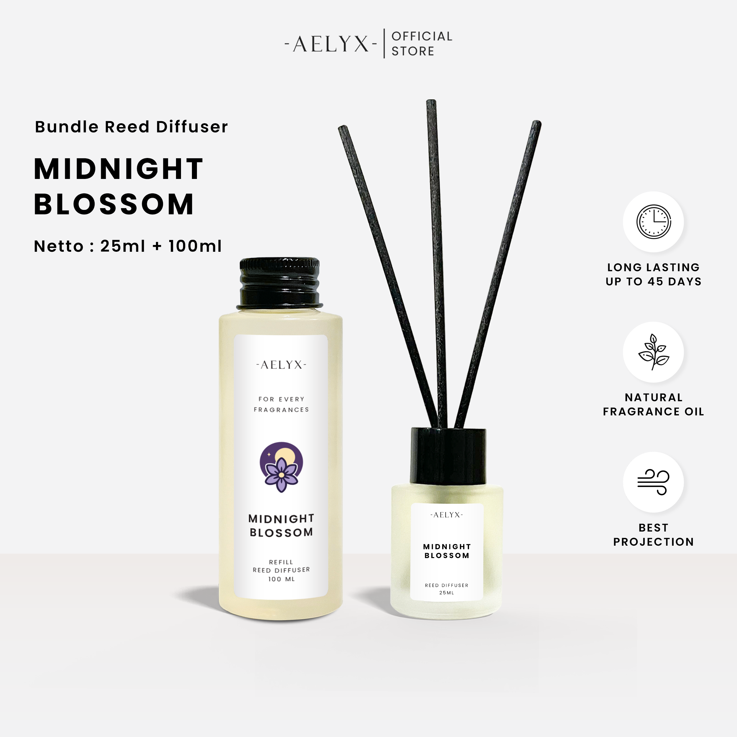 Aelyx Bundle Diffuser Midnight Blossom 125ml
