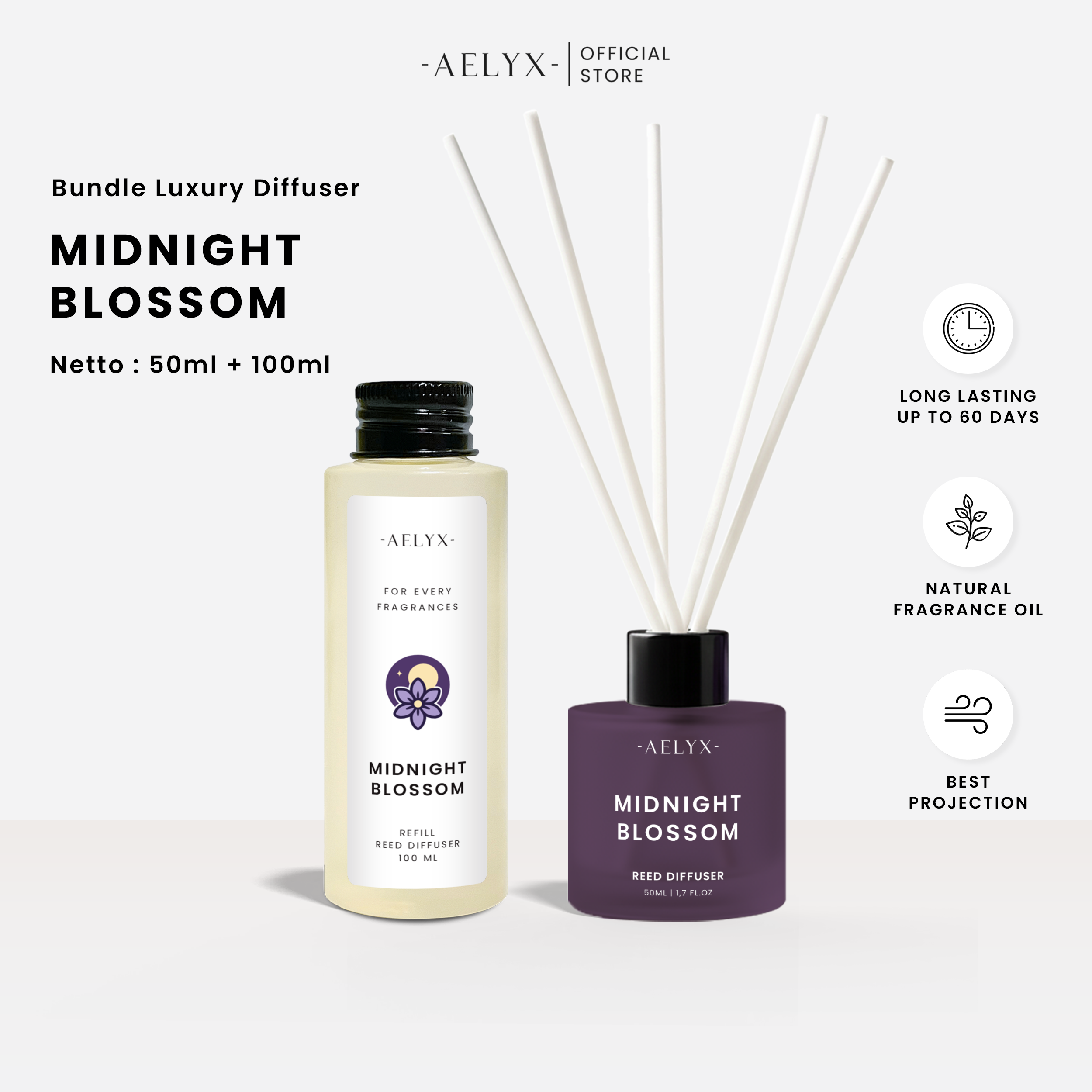 Aelyx Bundle Diffuser Midnight Blossom 150ml