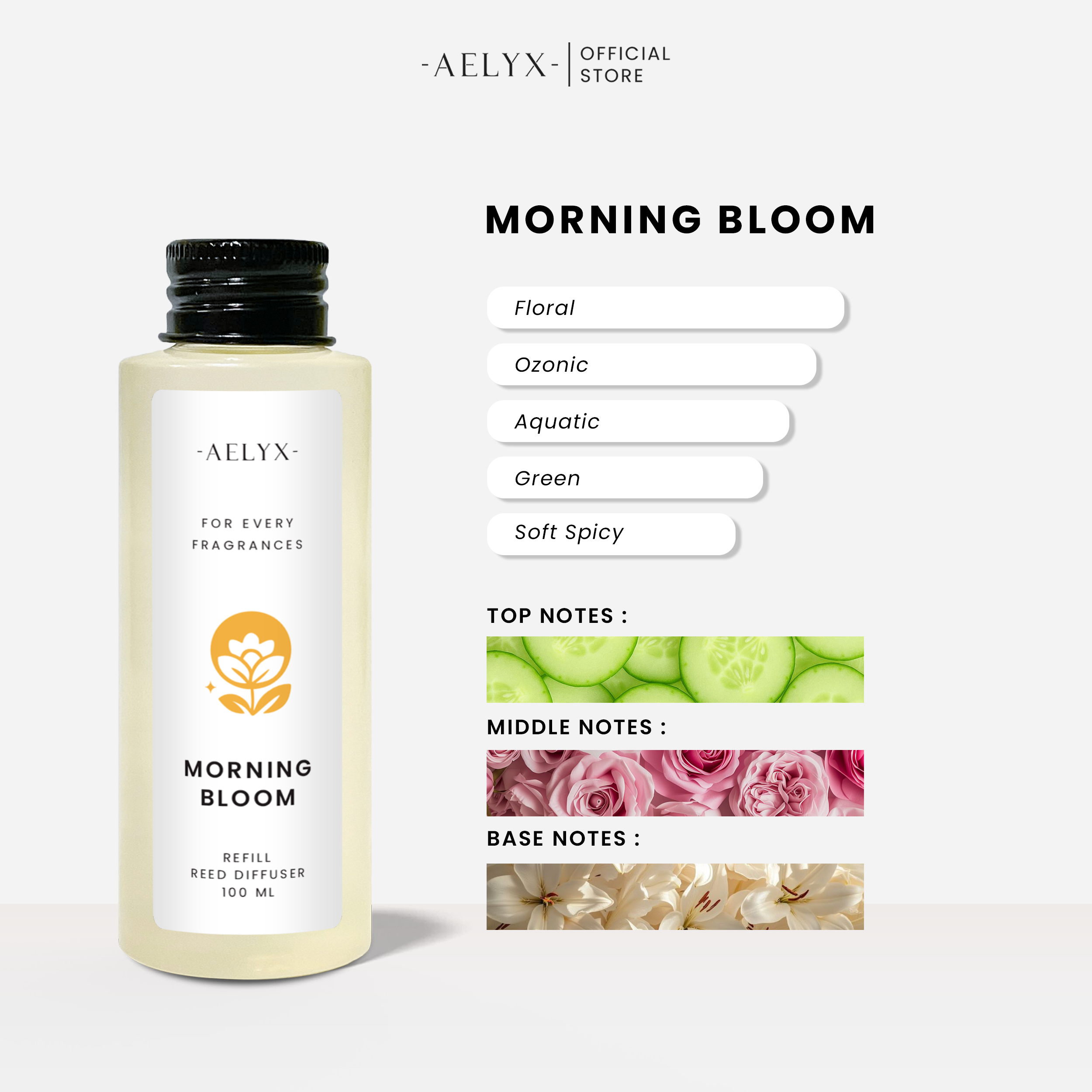 Aelyx Refill Reed Diffuser Morning Bloom 100ml