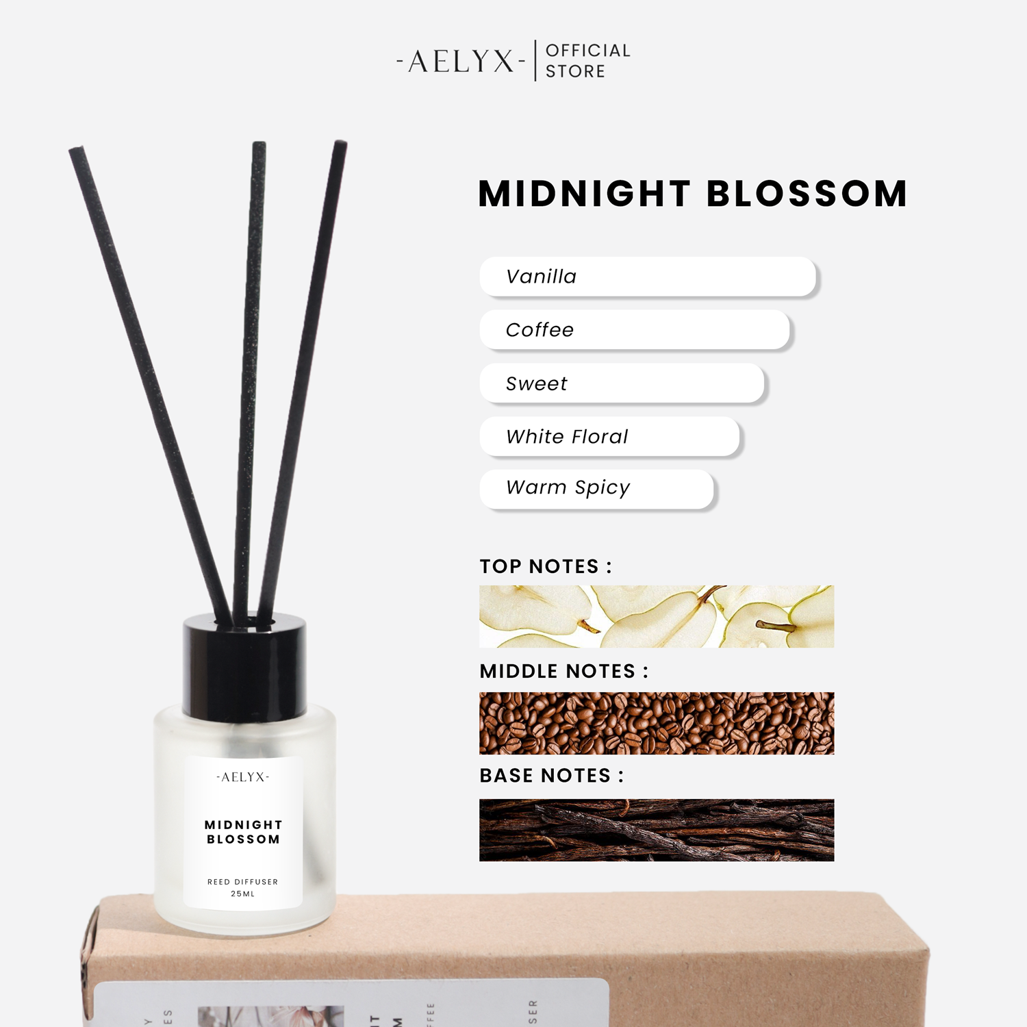Aelyx Bundle Diffuser Midnight Blossom 125ml