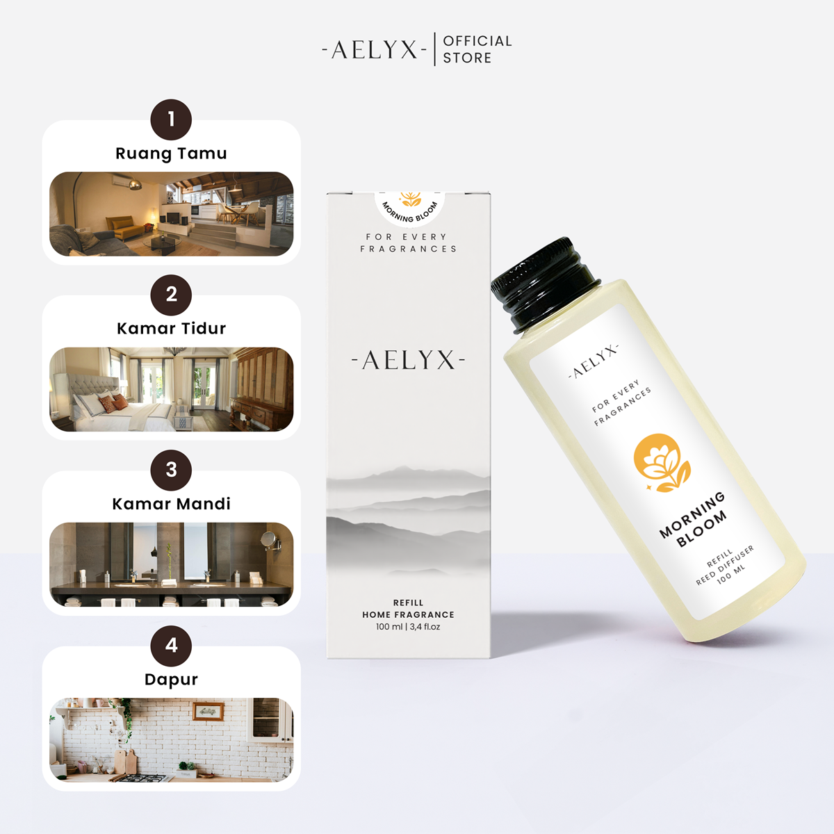 Aelyx Refill Reed Diffuser Morning Bloom 100ml