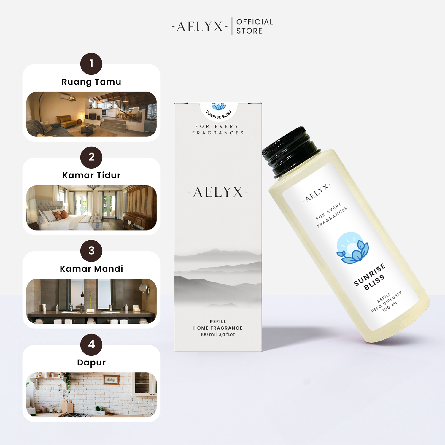 Aelyx Refill Reed Diffuser Sunrise Bliss 100ml