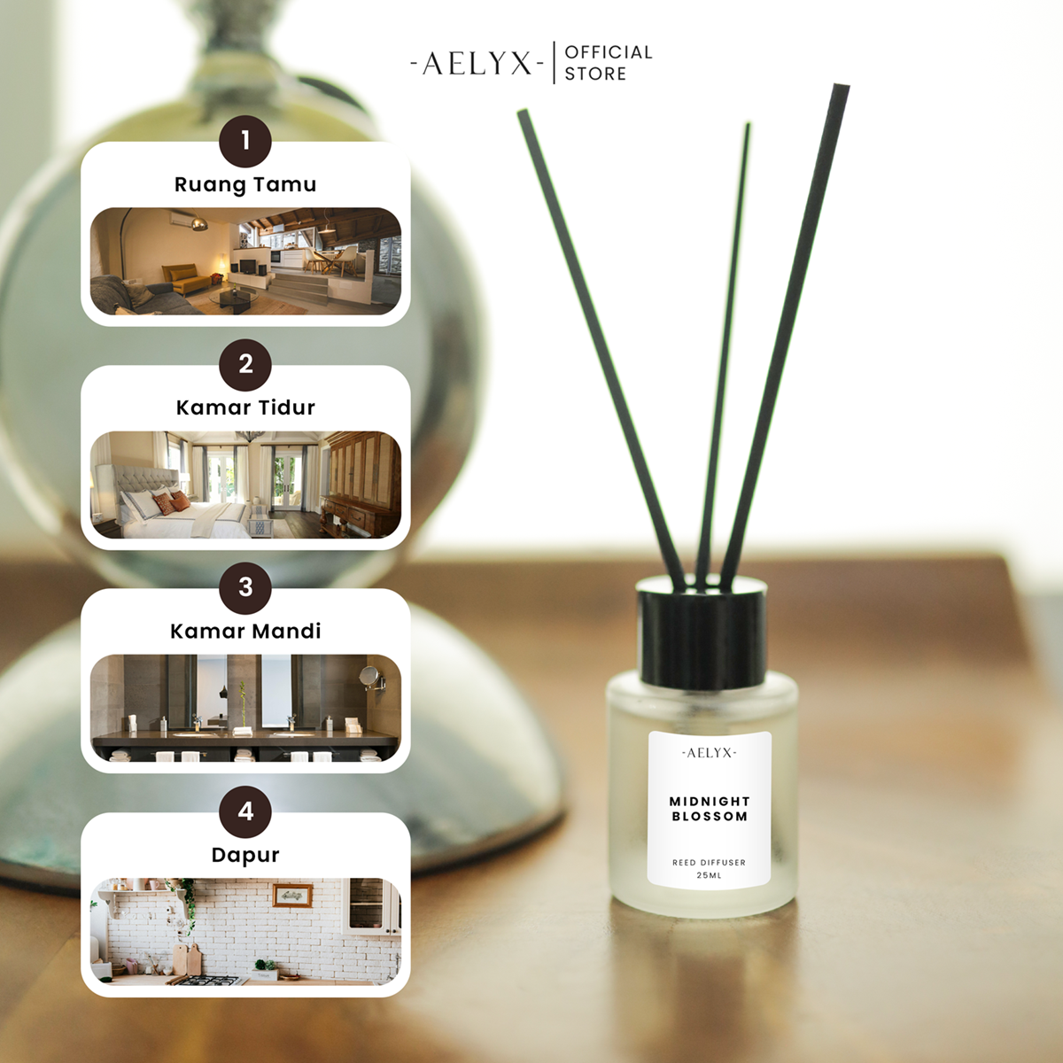 Aelyx Bundle Diffuser Midnight Blossom 125ml