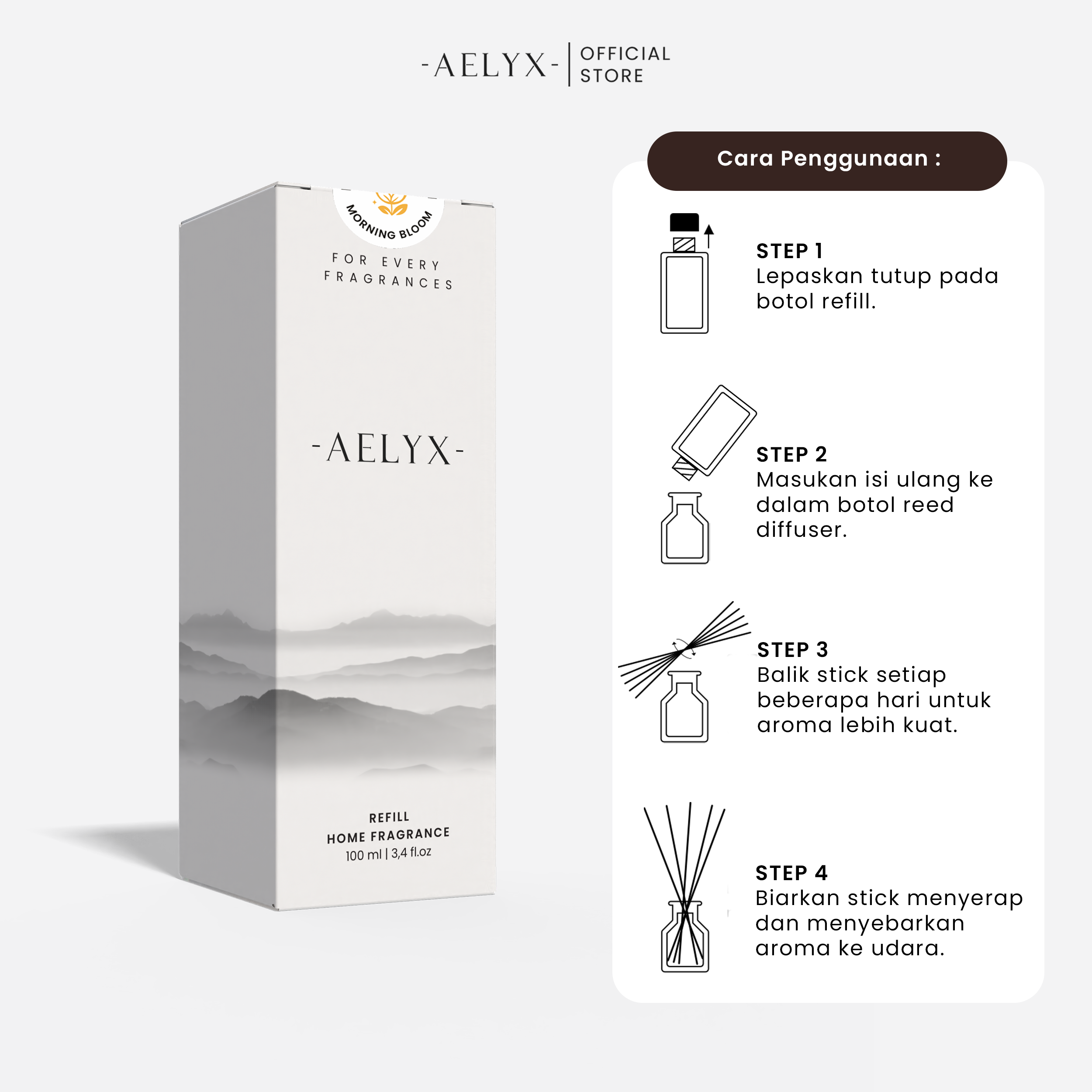 Aelyx Refill Reed Diffuser Morning Bloom 100ml