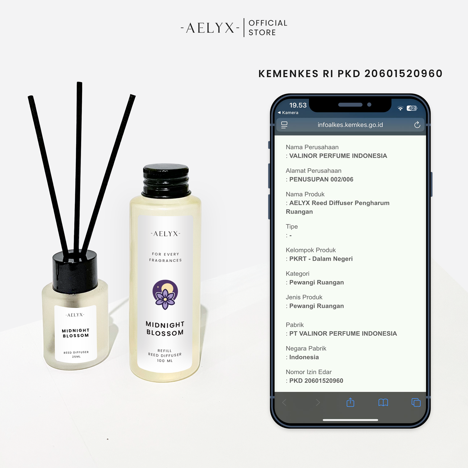 Aelyx Bundle Diffuser Midnight Blossom 125ml
