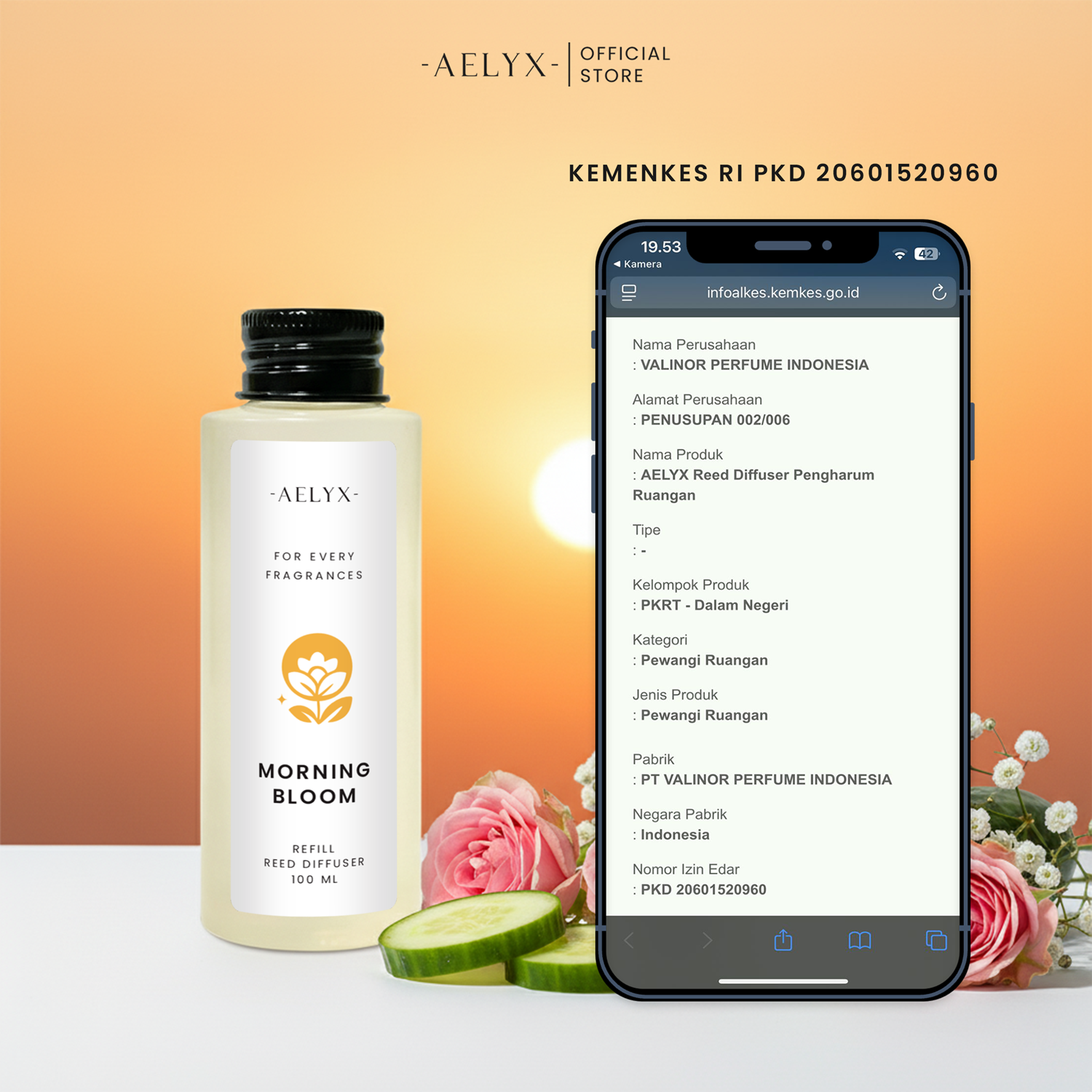 Aelyx Refill Reed Diffuser Morning Bloom 100ml