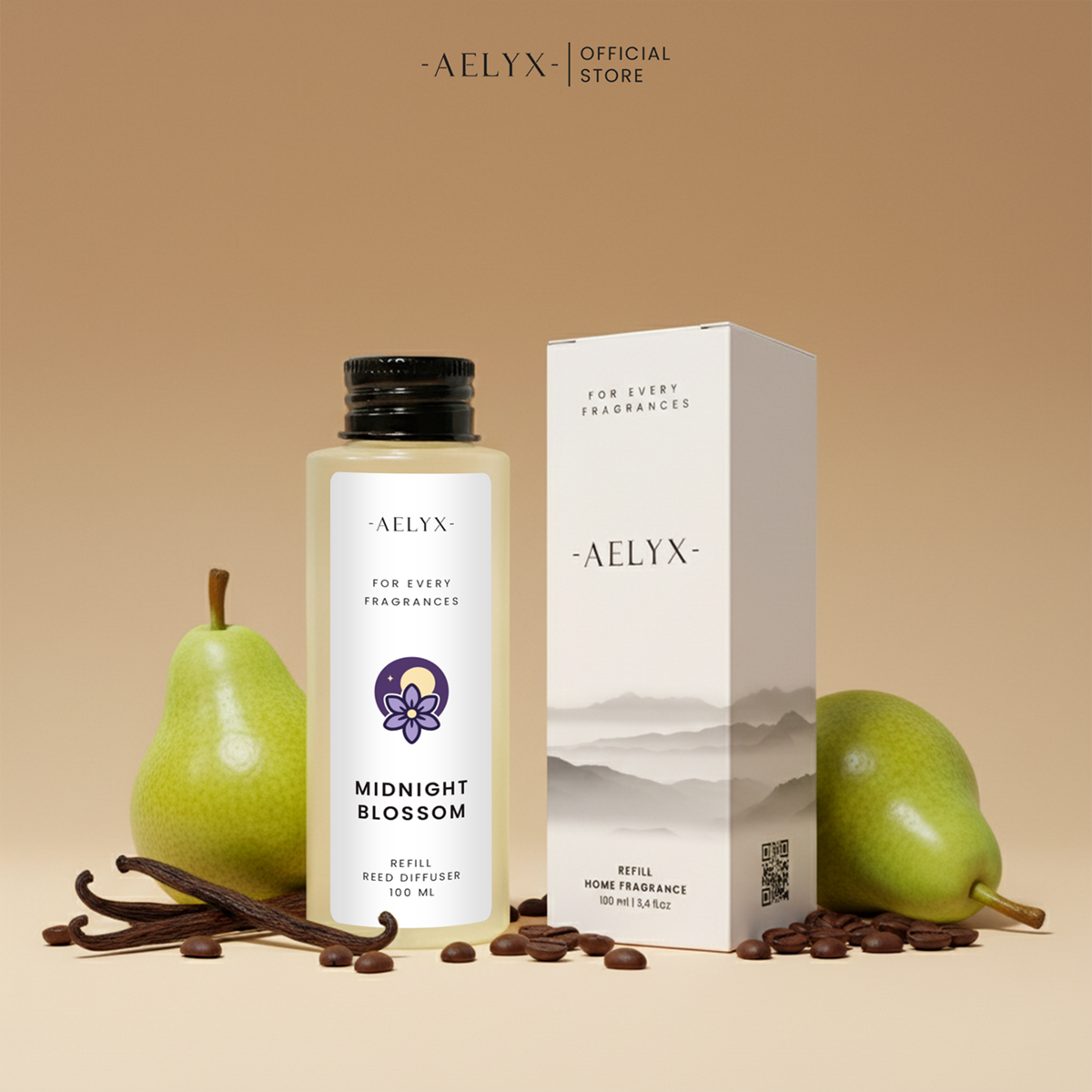 Aelyx Refill Reed Diffuser Midnight Blossom 100ml