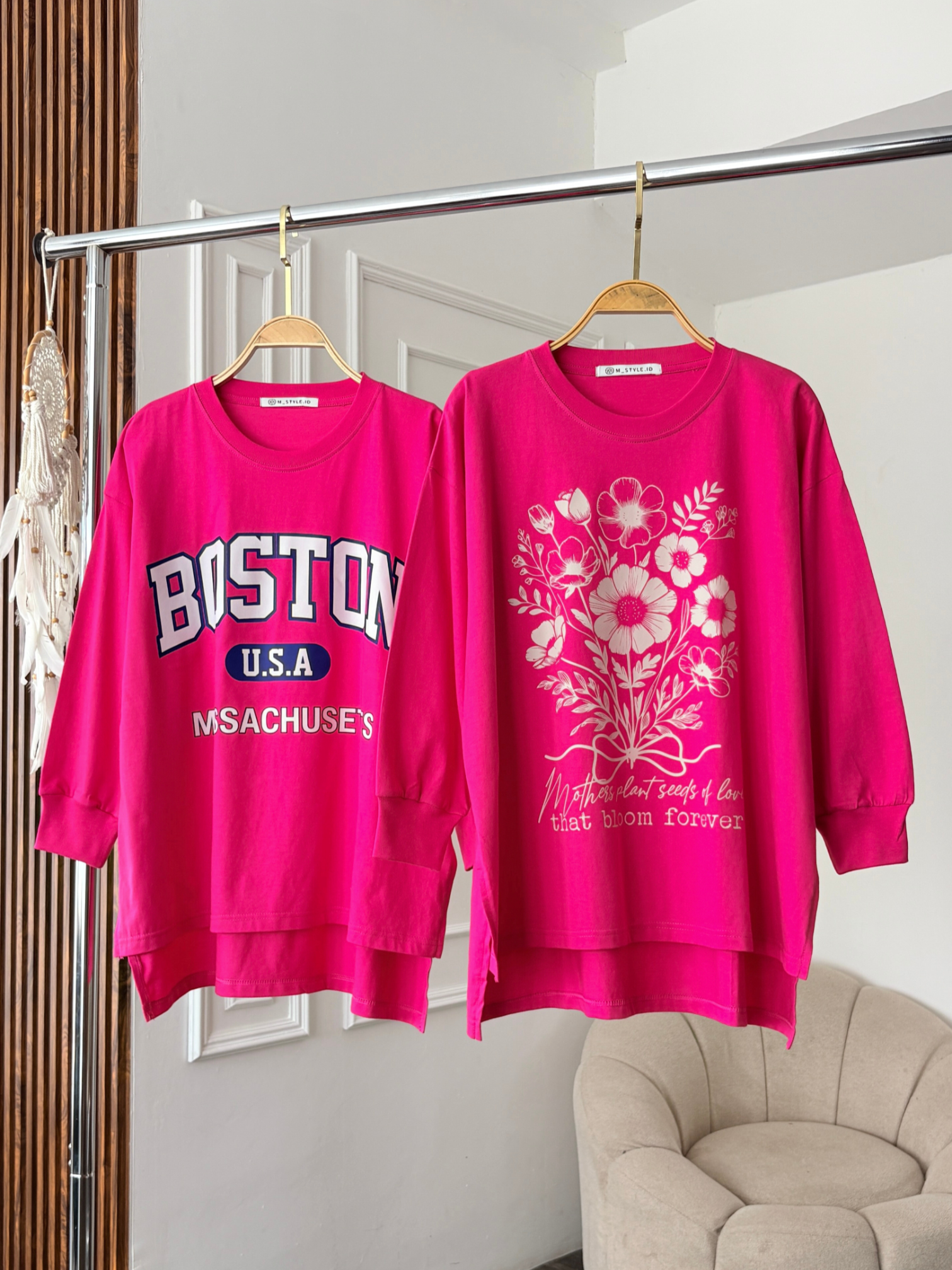 Tshirt LS Fuschia (Nyaman&Best Seller)