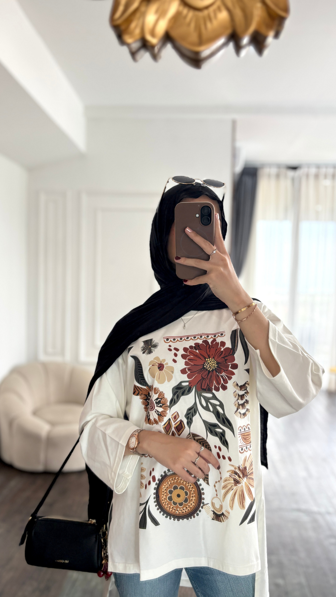 Tshirt Tee BW Flower Art