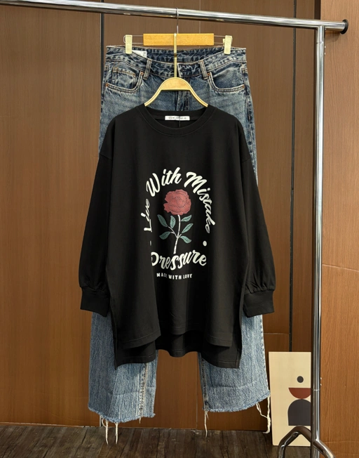 Tshirt LS Black Chill (Banyak Motif)