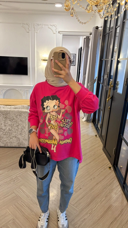 Image of Tshirt LS Fushcia Betty AnimaL