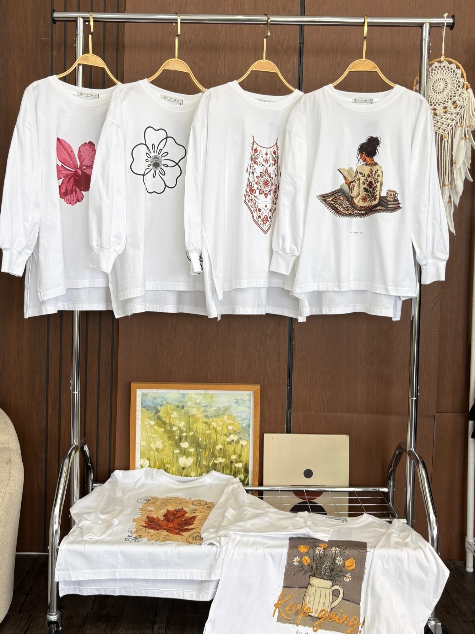 Tshirt LS White (Klik Untuk Motif Lain)