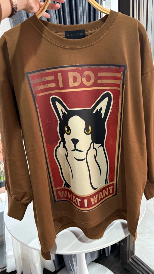 Image of Tshirt LS Brown Rebel Cat