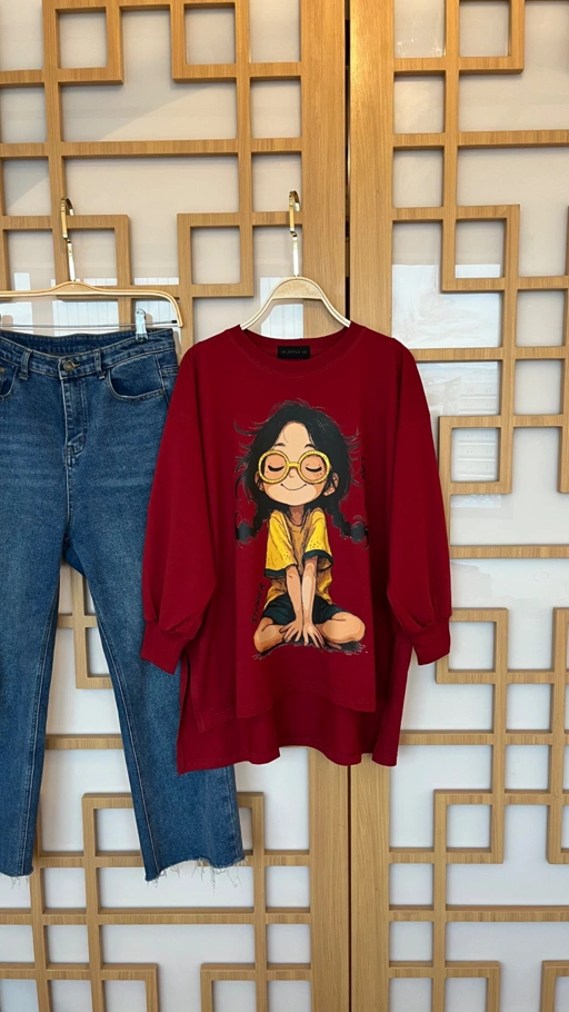 Image of Tshirt LS Laveasy Maroon 