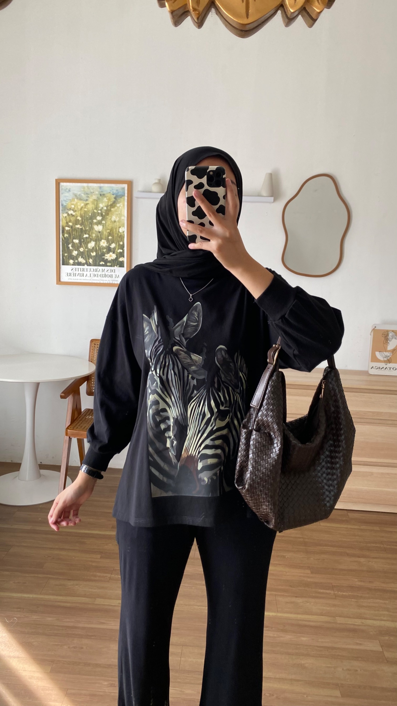 Tshirt LS Black Zebra