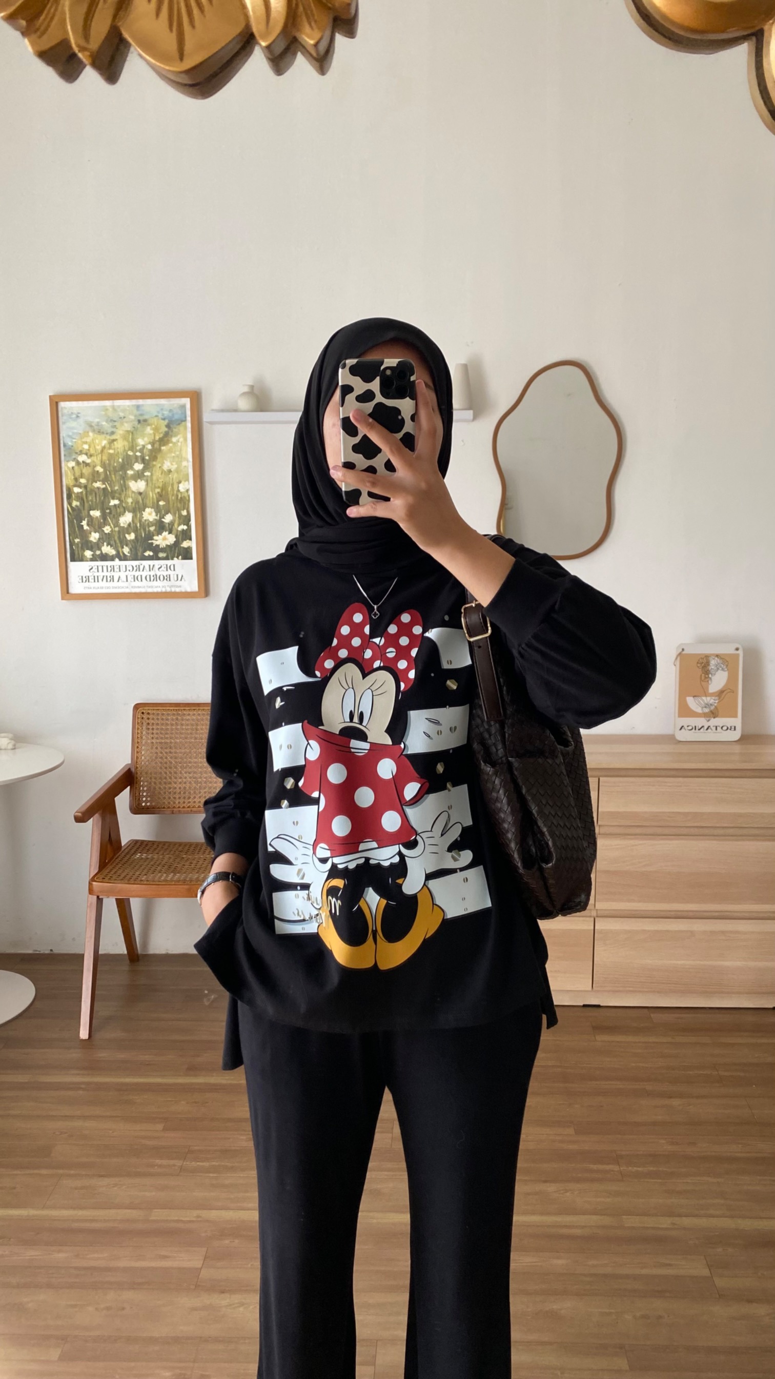 Tshirt LS Black Minnie Slay