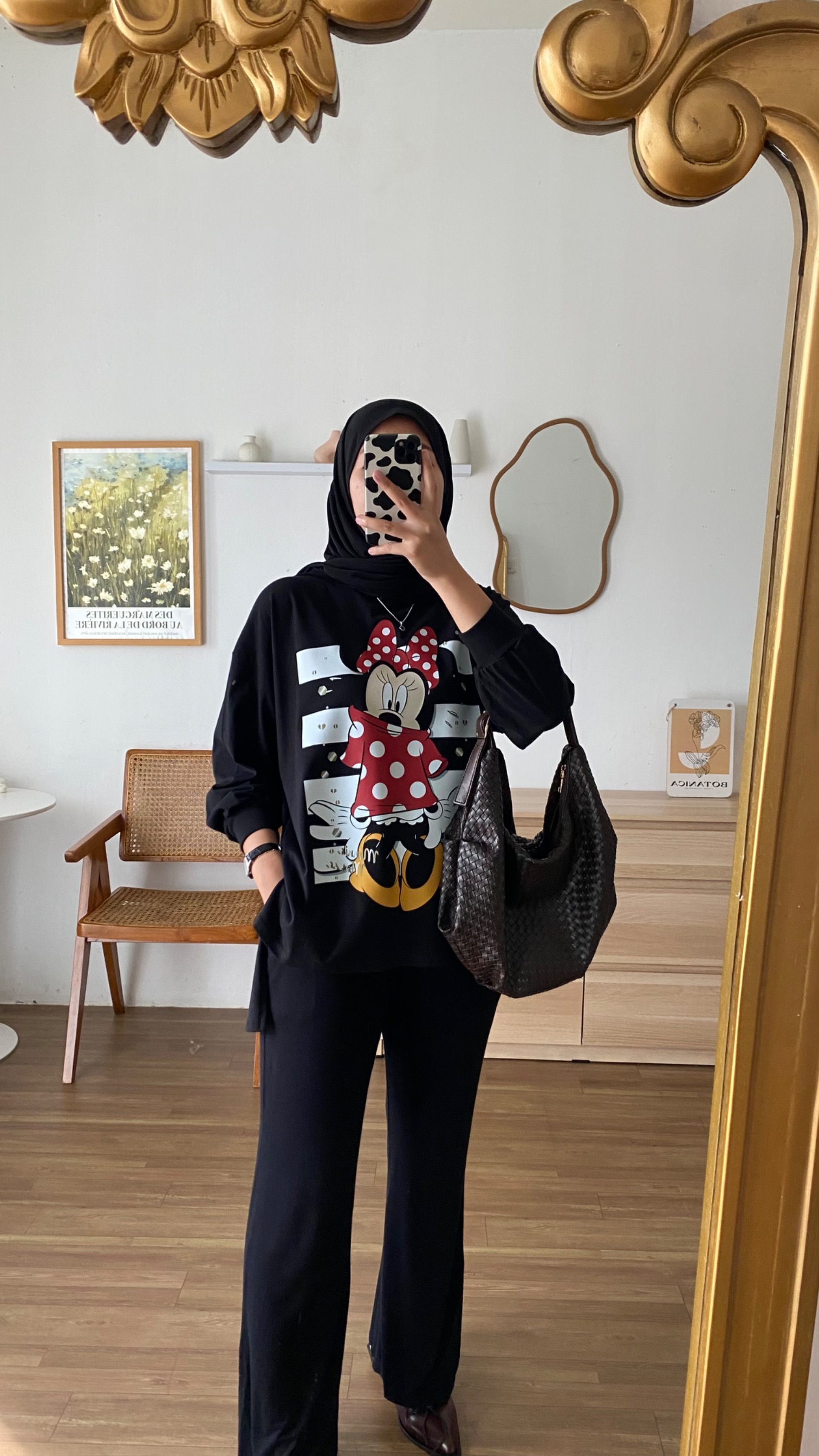 Tshirt LS Black Minnie Slay