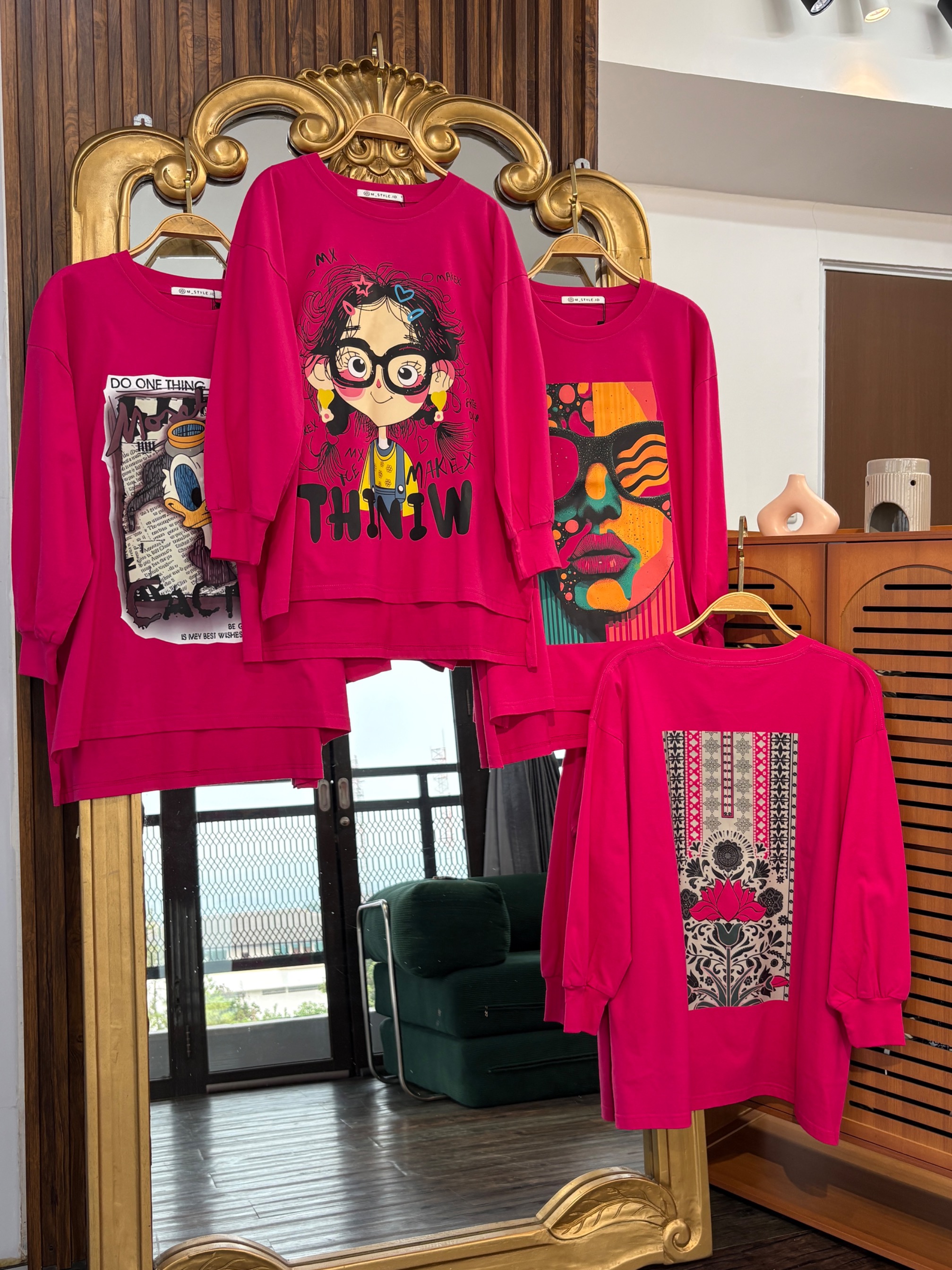 Tshirt LS Fuschia (Nyaman&Best Seller)