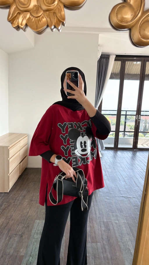 Image of Tshirt OV Mickey Head Maroon