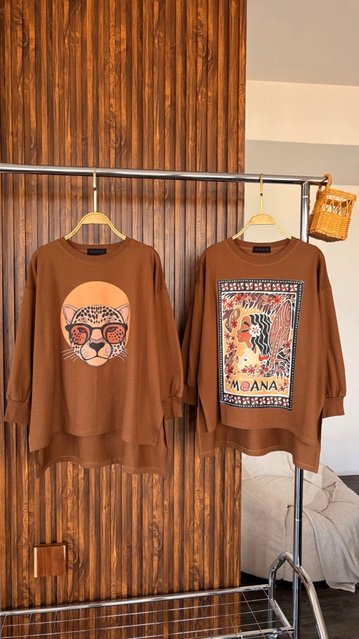 Image of Tshirt LS Brown Mix
