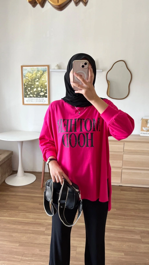 Image of Tshirt LS Motherhood Fuschia