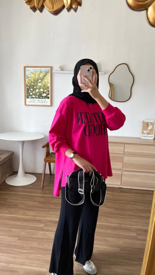 Image of Tshirt LS Motherhood Fuschia