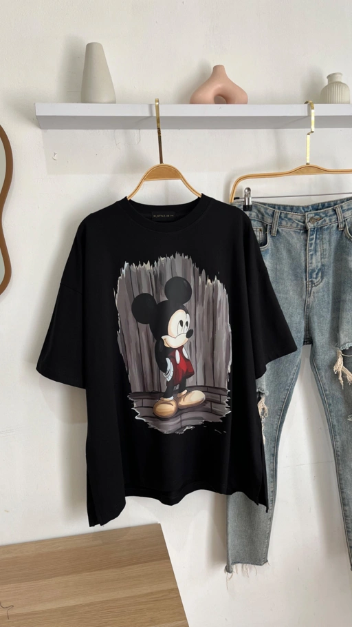 Image of Tshirt OV Black mickey Wood