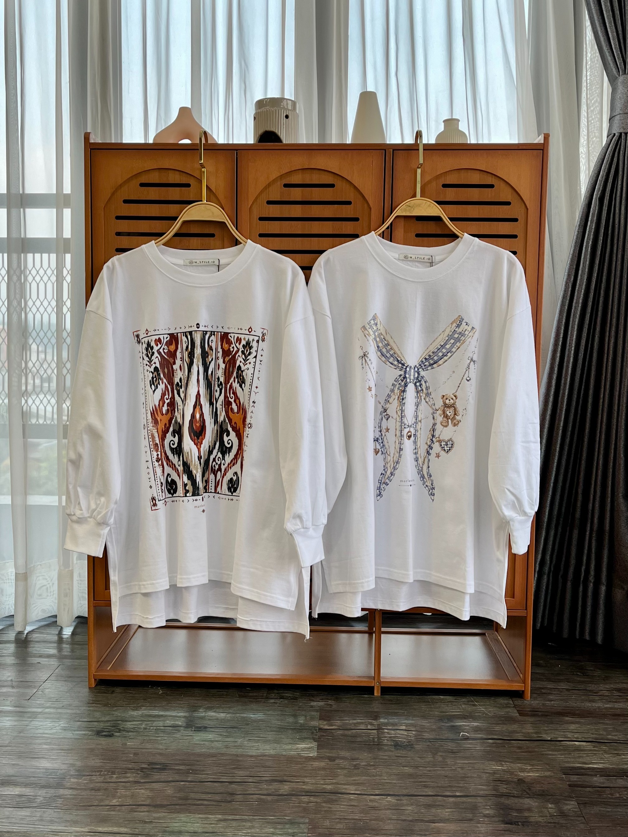 Tshirt LS White (Klik Untuk Motif Lain)