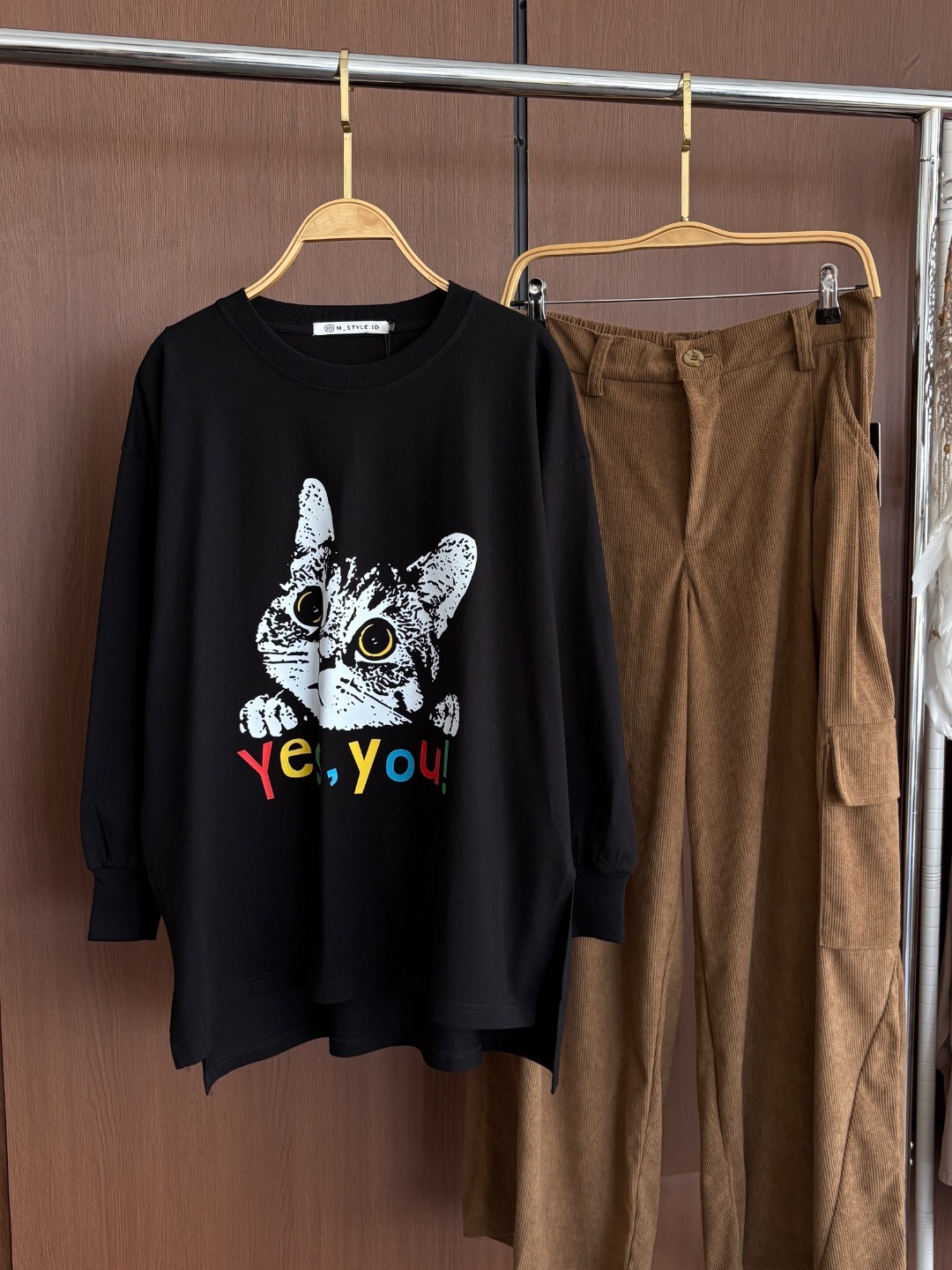 Tshirt LS Black (Motif Pilihan)