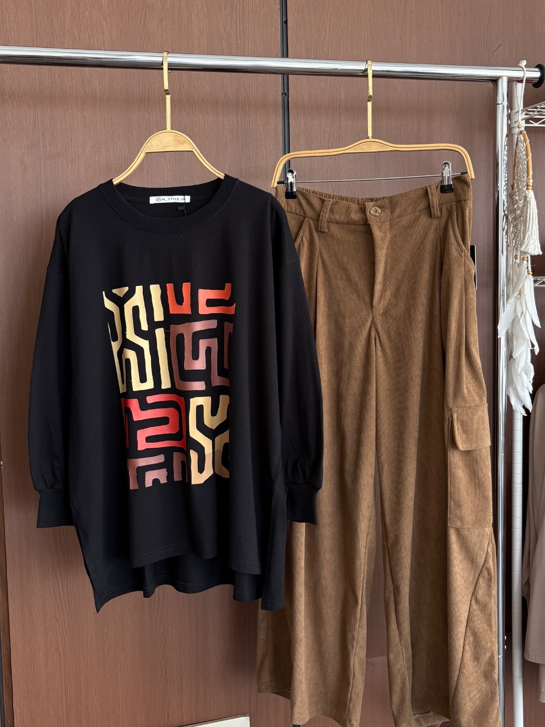 Tshirt LS Black (Motif Pilihan)