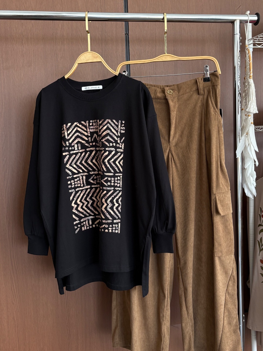 Tshirt LS Black (Motif Pilihan)