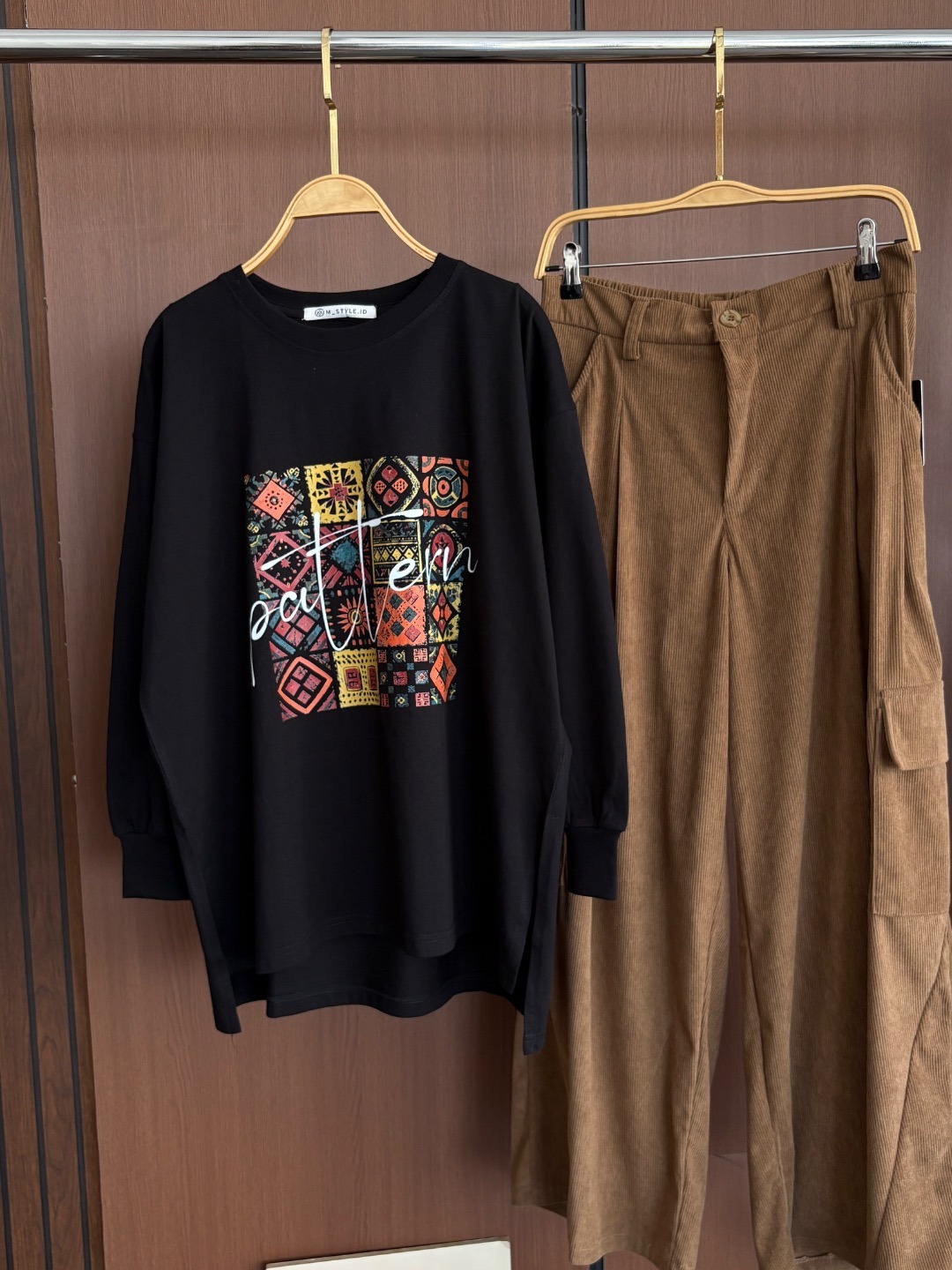 Tshirt LS Black (Motif Pilihan)