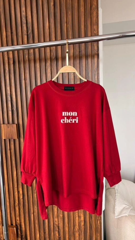 Image of Tshirt LS Mon Cheri Maroon