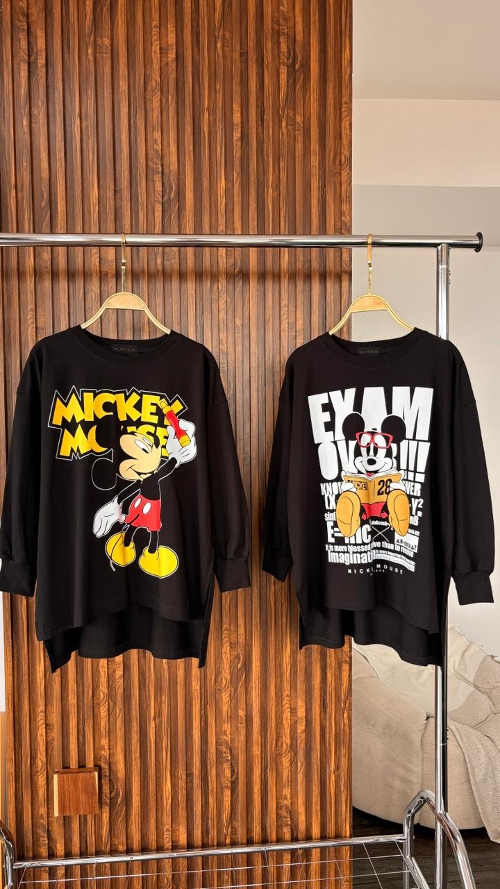 Tshirt LS Black Mickey
