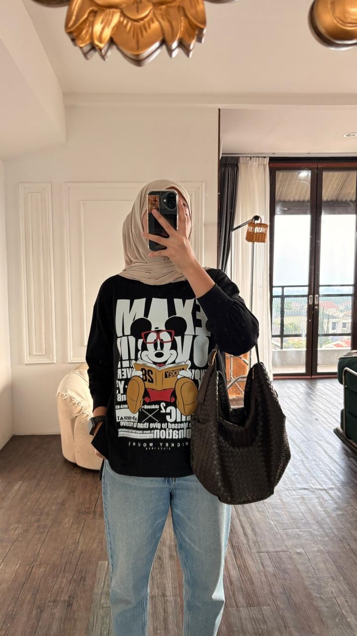 Tshirt LS Black Mickey