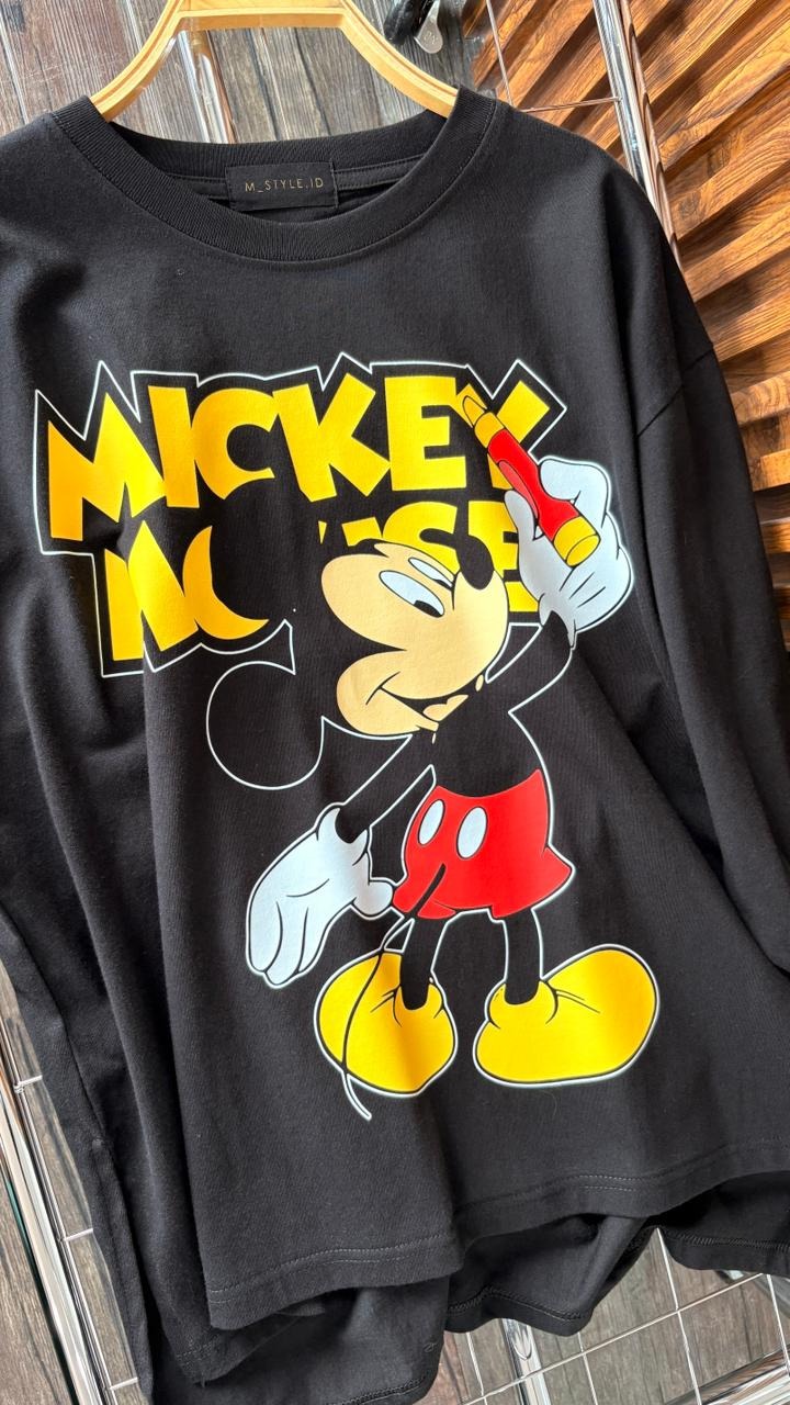 Tshirt LS Black Mickey